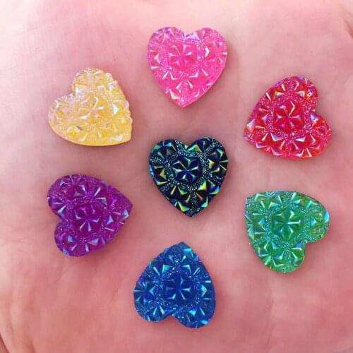20pcs Mix AB Resin 16mm Heart Pineapple Flatback Rhinestone Scrapbooks Wedding DIY resin ornaments F339