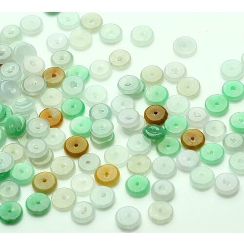 20 pcs Three color jade natural a buckle parts wholesale Burma jade jade jewelry and accessories accessories 9mm DIY