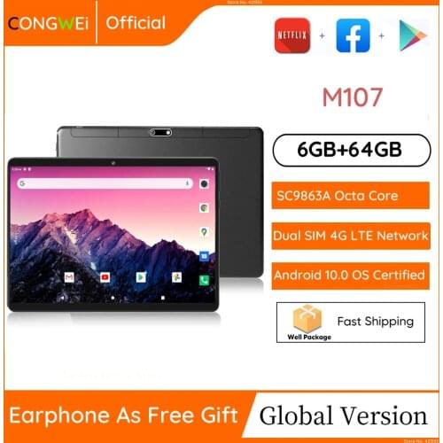 2021 New Sales 6GB RAM 10 inch Tablet pc 3G 4G LTE 1280*800 HD Android 10.0 OS 8 Core Dual cameras Tablets 10.1 tablette планшет