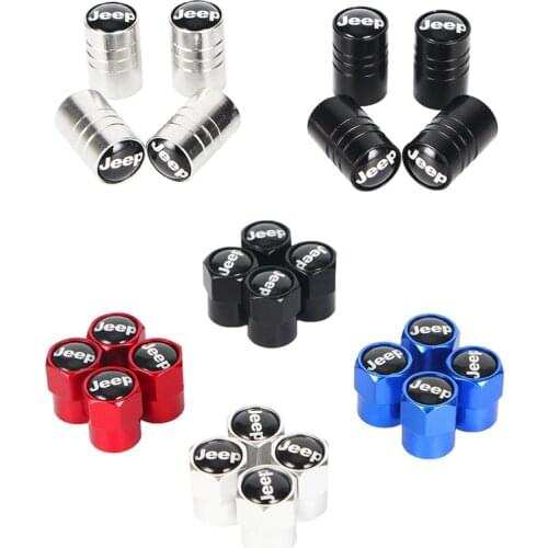 4pcs Car Tire Wheel Valve Stem Caps for jeep renegade wrangler compass grand cherokee wrangler Car-styling Auto Accessories