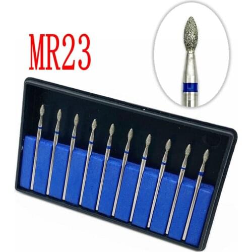 10pcs Diamond Nail Drill Milling Cutter Dental Grinding Polish Burs Nail Drill Polisher Dentist Tool 2.35mm Shank MR23