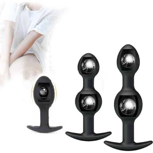 Anal Beads Dildo Stimulation Sensual Adult Sex Toys Black Silicone Anal Dilator Butt Plugs For Couple Anus Muscles Trainer