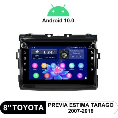 8 Inch Android Auto Car Radio Stereo Central Multimedia 1din Player Head Unit For Toyota Previa Estima Tarago 2007-2016 4GB 64GB