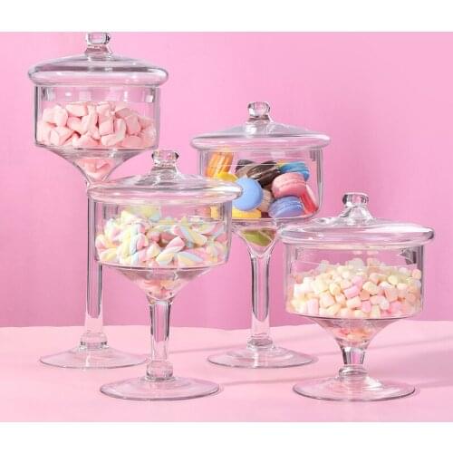 Candy Jar Ornaments Kitchen-Container Cake-Cover Dessert-Table Wedding-Decoration Glass