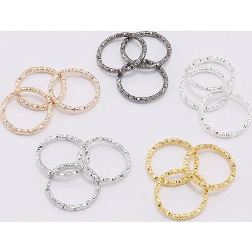 50-100pcs 8-20mm Round Open Split Ring Jump Rings Twisted Texture Jump Ring Connectors For DIY Jewelry Makings Findings Supplies