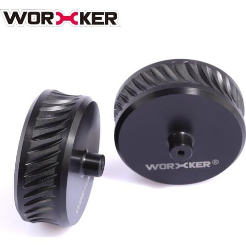 2Pcs Worker ABS Modified Oblique Line Flywheel Wheel For Nerf Stryfe/Rapidstrike/ Rapid Red - Black (Precision Type)