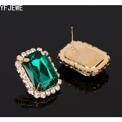 YFJEWE Hot Sale Fashion Women Crystal Rhinestone Multicolor Earrings Elegant Ladies Personality Super Large Stud Earrings E026