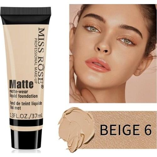 37ML Matte Face Liquid Foundation Natural Cream Concealer Primer Waterproof Makeup Foundation Cosmetics for Daily Adult SANA889