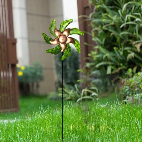 Metal Windmill Stake Spinner Outdoor Pinwheels Yard Art Decor for Yard Decorations Garden Stakes Gardening Ornament