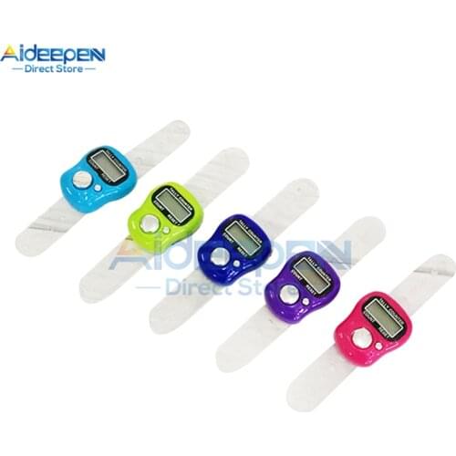 2021 New 1Pcs Portable Electronic Digital Counter Mini LCD Hand Held Finger Ring Tally Counter Stitch Marker Plastic Row Counter