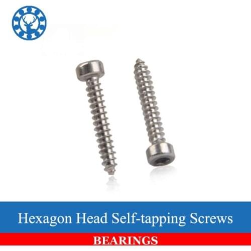New 50Pcs M2 M2.6 M3 304 Stainless Steel Socket Head Cap Screw Self-tapping Hexagon Screw Free Ship