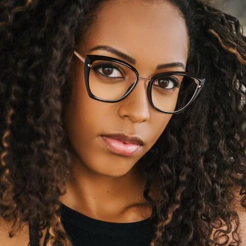 80110 TR90 Anti blue Light Cat Eye Glasses Frame Spring Leg Optical Fashion Computer Eyeglasses for Men Women