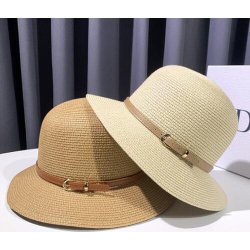 Panama Hat Summer Sun Hats for Women Beach Straw Hat for Womens UV Protection Cap Chapeau Femme Vacation Foldable French Visor