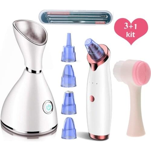 Nano Face Steamer for Facial Deep Cleaning Set Women Home Sauna SPA Warm Mist Moisturizing Acne Blackhead Remover Vacuum Needles