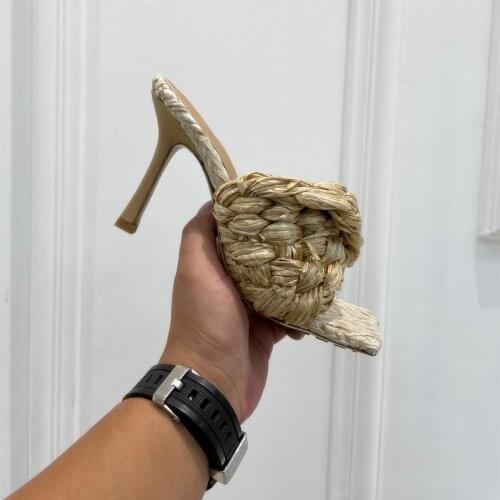 Casual Designer sexy lady fashion women shoes mule sandals with an elongated squared toe high heels sandalias mujer 2021