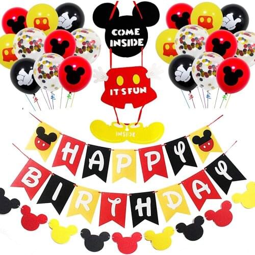 Mickey Mouse Party Supplies Boys 1st Birthday Party Supplies Pack Mickey Themed Birthday Banner 1st Year Boys Girls