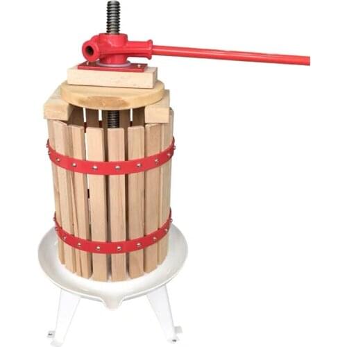 6L Fruit Wine Press Apple Grape Crusher Manual Juice Maker for Kitchen,Solid Wood Basket with 4 Blocks Cider Wine Making Press