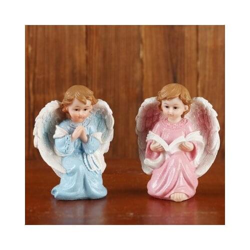 Christmas Boy Girl Gifts European Style Home Crafts Ornaments Angel WingCombination Resin Craft Childrens Room Decoration