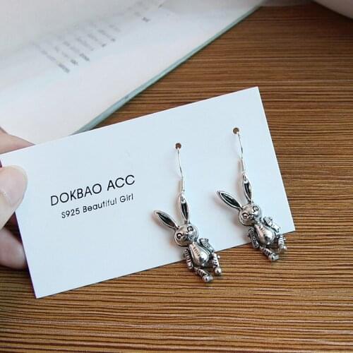 Retro bunny earrings female Korean temperament earrings hip hop personality jewelry creative gifts cute bunny earrings for women