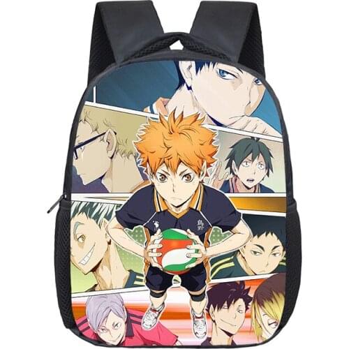 12 inch Japanese Anime Haikyuu Kindergarten Infantile Small Backpack for Kids Baby Cartoon School Bags Children Gift