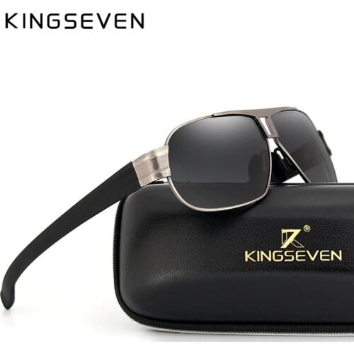 KINGSEVEN Brand Mens Sunglasses Alloy Polarized Lens Vintage Eyewear Accessories Sun Glasses For Men UV 400 N7516