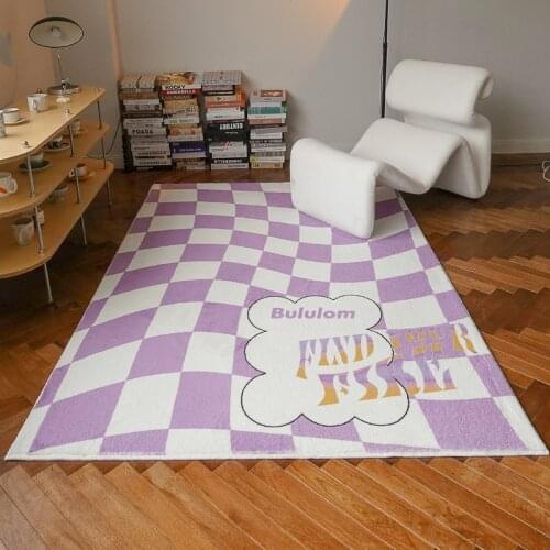 Bubble Kiss Modern Lattice Carpets For Living Room Fresh Color Bedroom Bedside Home Decoration Rugs Lamb Wool Simple Fashion Mat