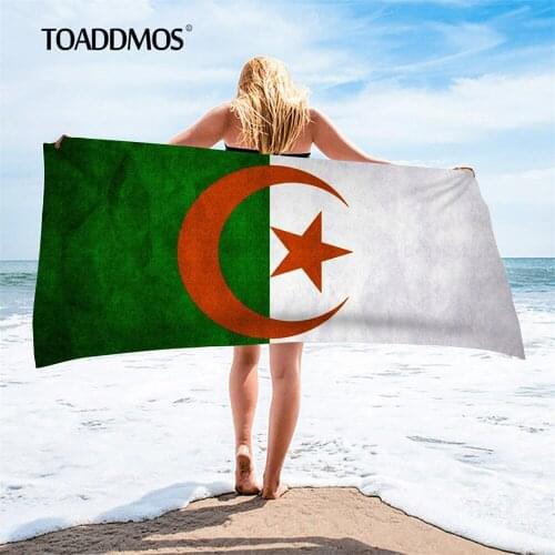 TOADDMOS Kids Adults Home Bathroom Function Absorbent Towels Beach Flag of Algeria Printed Soft Travel Bath Towel Portable 2021