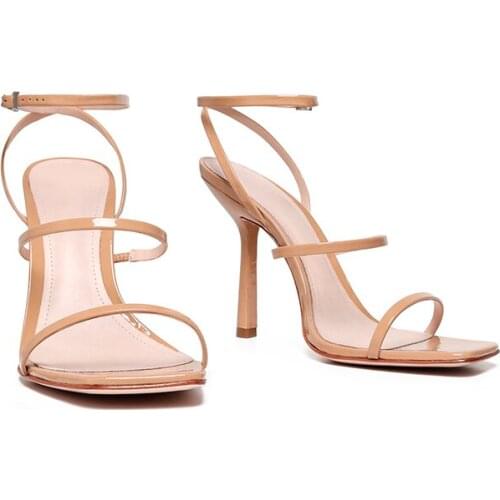 New Womens High-Heeled Sandals Thin Heel Buckle Heel 11 Cm Pumps Women Simplicity Front Back Straps Comfortable Cool Footwear