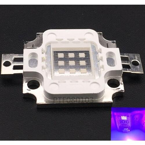 10W UV Lamp 395NM 400NM 405NM 410NM Purple COB LED Bead Light High Power DIY Ultraviolet LED Chip Lamp 8-11V