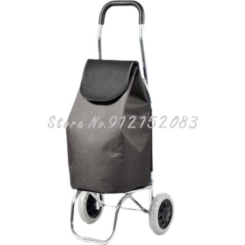 Ultra-light Portable Folding Aluminum Alloy Hand Push Rod Cart Luggage Trailer Old Home Shopping Cart Shopping Cart Small Cart