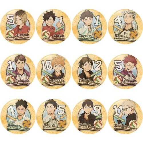 Japanese Manga Haikyuu Brooches School Volleyball Boy Pins Anime Badge Cosplay Backpack Clothes Accessories