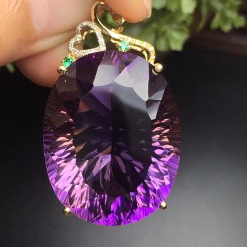 Fine Jewelry G18K Real 18K Gold Jewelries Rose Gold 100% Natural Ametrine Gemstone Stone Pendants Real Gold Pendant Necklace