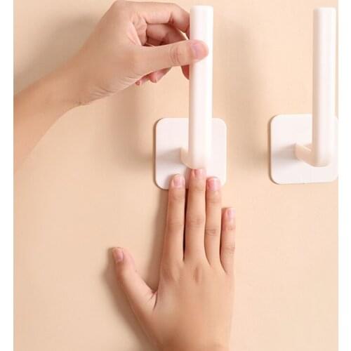 1/3/8 Pcs Self Adhesive Wall Hanger Hook White Coat Bag Robe Clothes Towel Hook for Bathrooms Kitchen Accessories