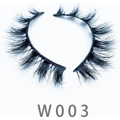 10mm W03 3D Mink Strip Eye Lashes Fluffy Thick Cross Dramatic False Eyelashes Reusable Wispy Eyelash Extension Makeup Tools