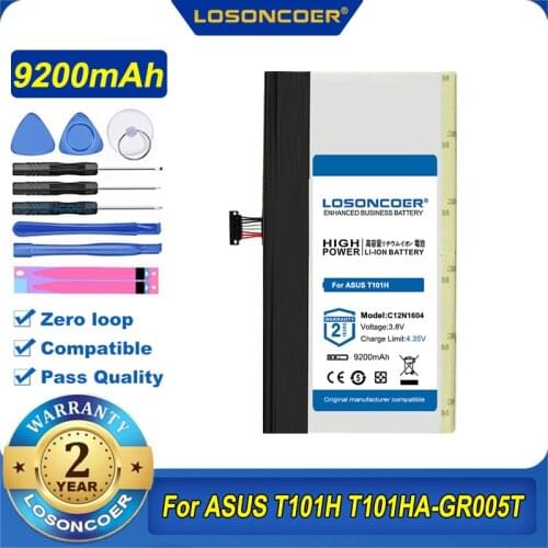 100% Original LOSONCOER 9200mAh C12N1604 Battery For ASUS T101H T101HA-GR005T T101HA-3D B102067-0001