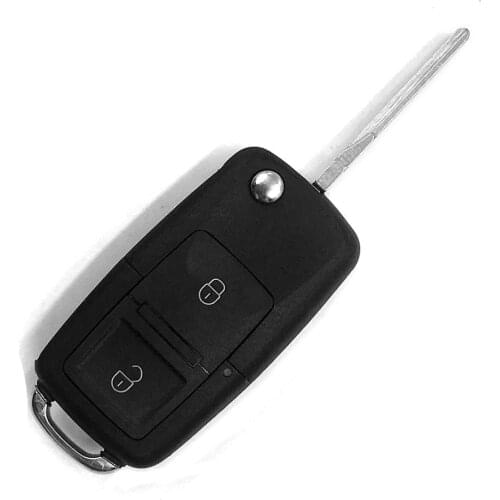 2pcs High Quality 2 Buttons Remote Key Shell Replacement Fob Case For V olkswagen + Logo With light in the middle