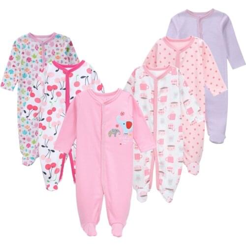 6Pcs/set Fashion Cotton baby rompers newborn girl clothes Long Sleeve Jumpsuit Overalls Baby Clothes