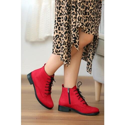 A960-20Kırmızı Nubuck Pink Potin Red Nubuck Women 'S Boots A960-20