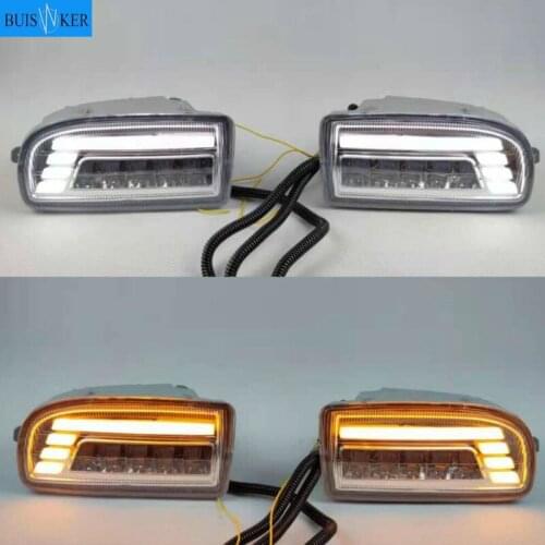 2PCS Car LED For Toyota Land Cruiser Fj100 1998-2007 fog lamp cover DRL Daytime Running Lights headlight 12V Daylight
