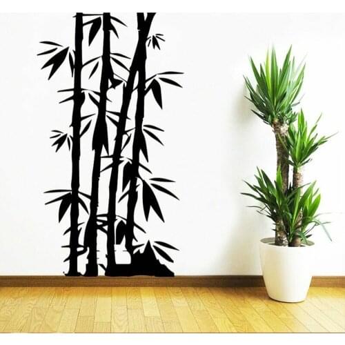 Bamboo Family Wall Stickers For Living Room Home Decor Art Plants Vinyl Wall Decals For Childrens Room Study Room Decor W835
