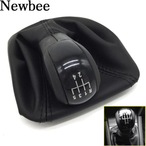 Newbee 5 Speed For Skoda Octavia 2 A5 2004 2005 2006 2007 2008 2009 2010 Manual Car Gear Shift Knob Black Gaiter Boot Cover Case