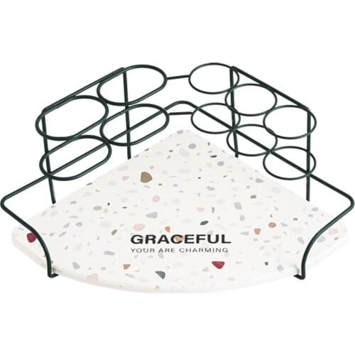 Toothbrush Holder,Bathroom Corner Counter Organizer, Toothpaste Cosmetic Makeup Storage Vanity Tray