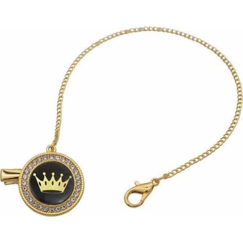 Baby Nipple Holder Newborn Golden Shining Plated Soother Chain Luxury Diamond Pacifier Clip For Kid Toddler Pacifier Accessory