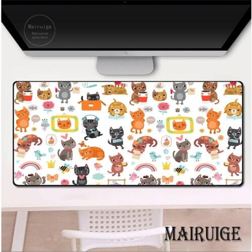 Cartoon Cats XL Mouse Pad Comtuper Desk Mat Large XXL Genshin Impact Mousepad Kawaii Gaming Accessoroes Gamer Keyboard Maus Mat