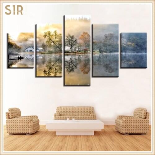 Beautiful Scenery HD Printed 5 Piece Canvas Art Scenery Painting Wall Pictures for Living Room Home Decor Anime Poster Wall Art