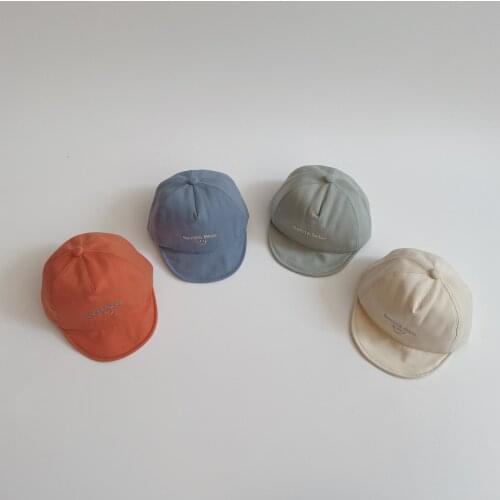 7426 Baby Hat Spring And Summer Korean Baby Cute Letter Smile Embroidered Soft Brim Cap Boys and Girls Caps Toddler Hat