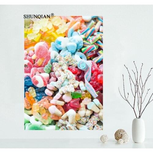 New Custom Candy Canvas Poster Living room decorative wall painting Poster cloth print Fabric Poster