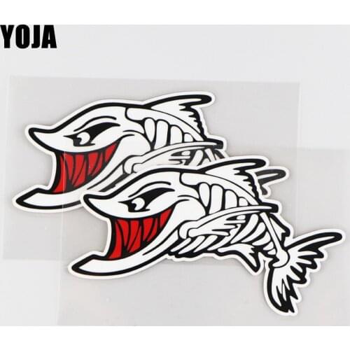 YOJA 14X7.9CM Personalized Fish Bio Car Sticker Vinyl Creative Cartoon Waterproof Decal 19A-0246