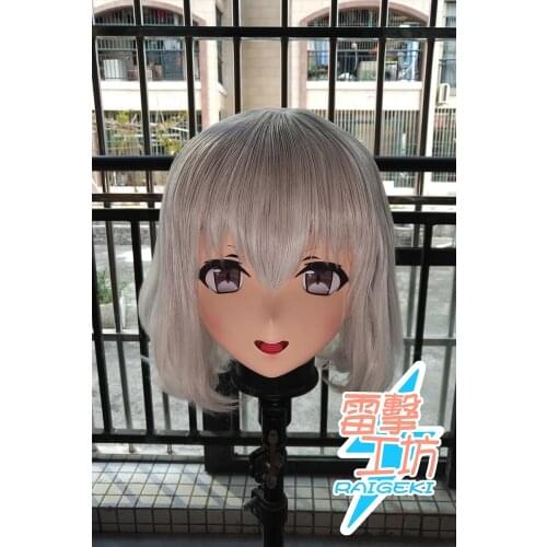 RAIGEKI MAKS 08) Resin 3/4 Head Female/Girl Kigurumi Anime Cosplay Masks Crossdress Japan Role Lolita Crossdresser DOLL BJD Cos