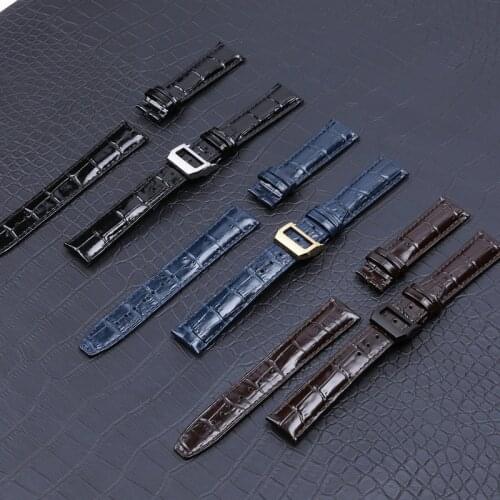 Leather strap Mens watch strap IWC Pilot Mark 22mm Brown blue brown mens Leather strapwatch strap